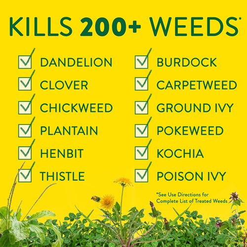 Preen Lawn Weed Control kills 200+ broadleaf weeds