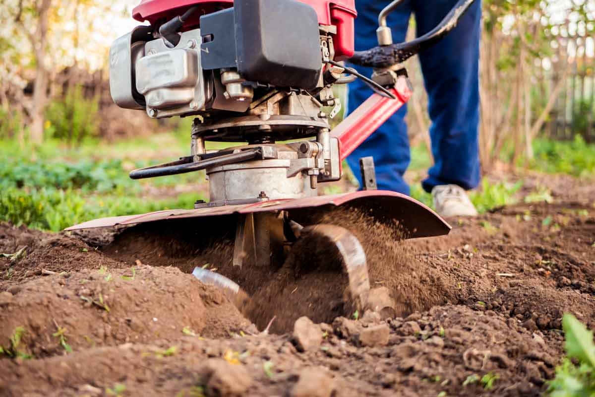 Tilling garden soil