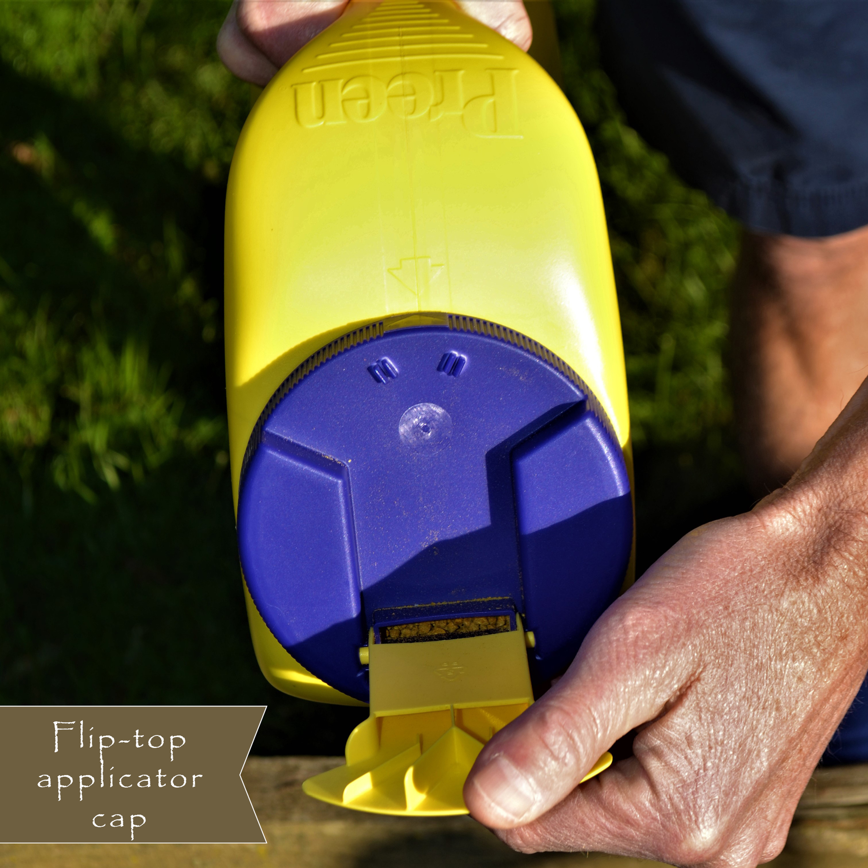 Preen Natural Vegetable Garden Weed Preventer bottle flip top easy applicator cap